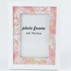 Custom Wooden photo frame home decor glitter powder rose designed wooden picture frames