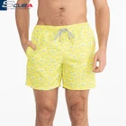 Custom made design your own sublimated printed personalised shorts sexy male swimwear mens swimming trunks with pocket