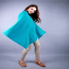 Cashmere Cable Knitted Stole with Buttons