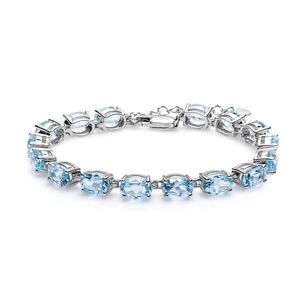 Abiding Round Natural Sky Blue Topaz Tennis Bracelet 925 Sterling Silver Bracelet Fashion Fine Jewelry set For Bracelet Women
Abiding Round Natural Sky Blue Topaz Tennis Bracelet 925 Sterling Silver Bracelet Fashion Fine Jewelry set For Bracelet Women
