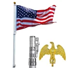 HIght Quality 16 20 25Ft Aluminum Telescopic Flag Pole for Outdoor with Ball or Eagle Finial
