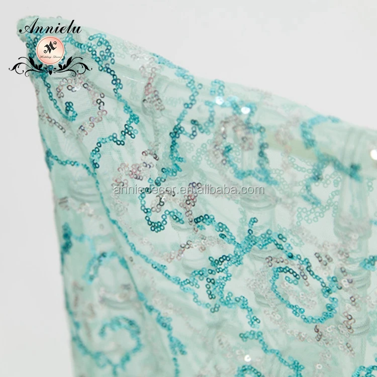 Fashion sequin embroidered design wedding chair cover