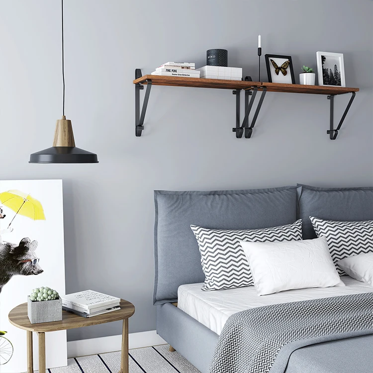 wood floating shelves kitchen