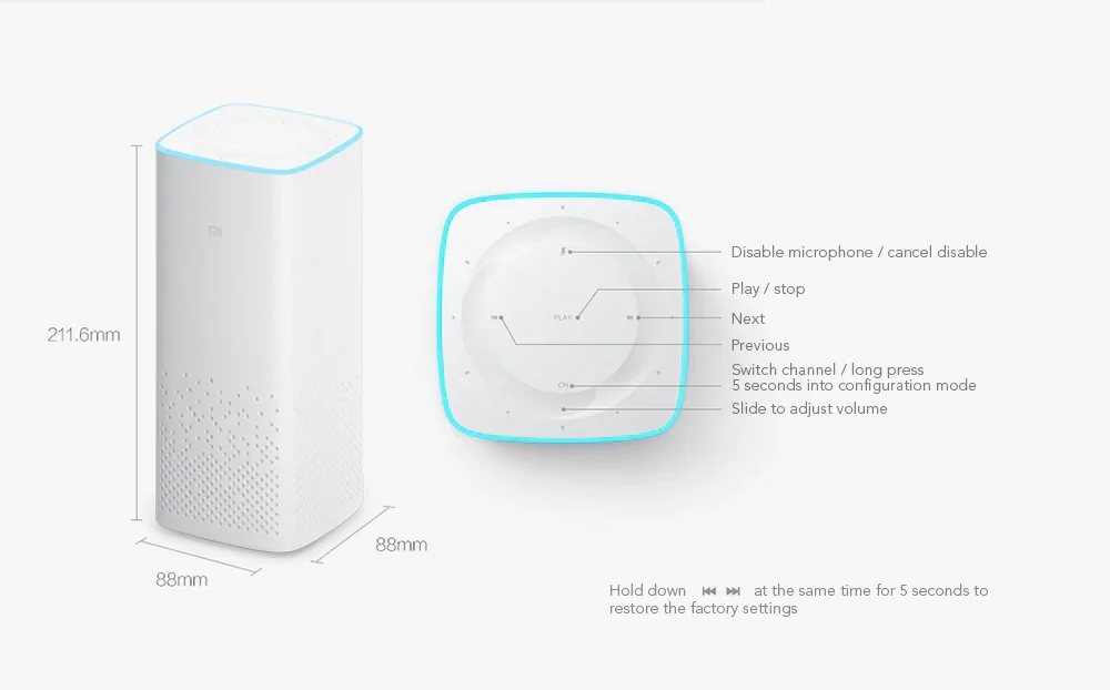xiao mi Mini AI Smart Network Voice Remote Control Mi Speaker - ANKUX.COM