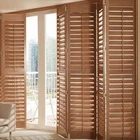 Basswood/PVC louver outside mount Hinged Shutters for Bullet Proof Window