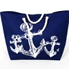 Big beach bag cotton polyester fabric custom printing design fashion anchor tote bag
