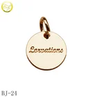 Gift Charm Wholesale Gold Circle Metal Beads Stamped Letter Metal Bracelet Charm for Gift