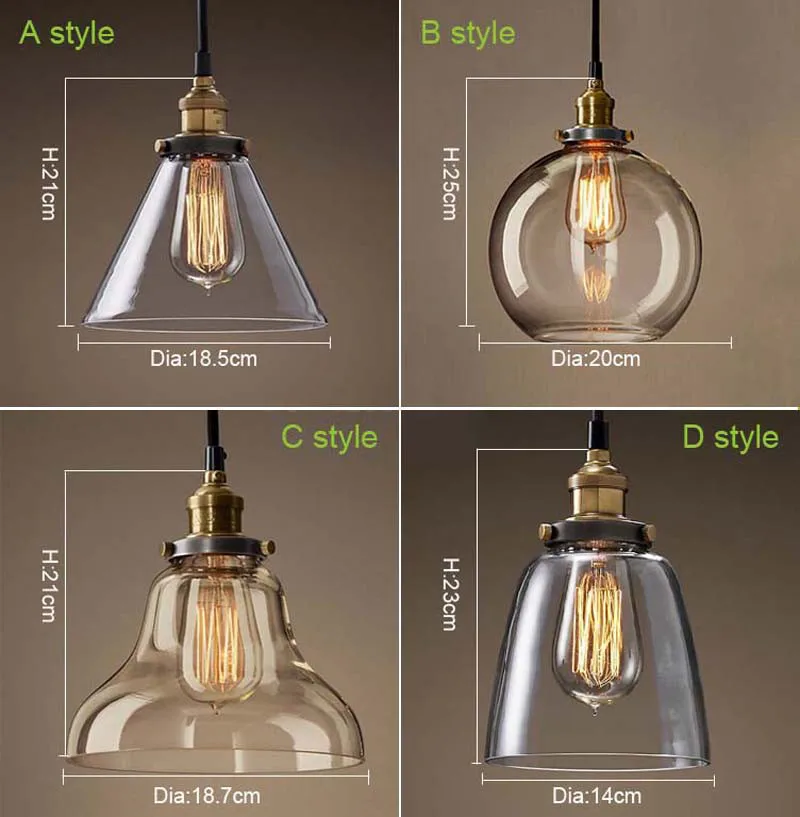 New vintage klarglas pendelleuchte kupfer hängelampen für dekor ...