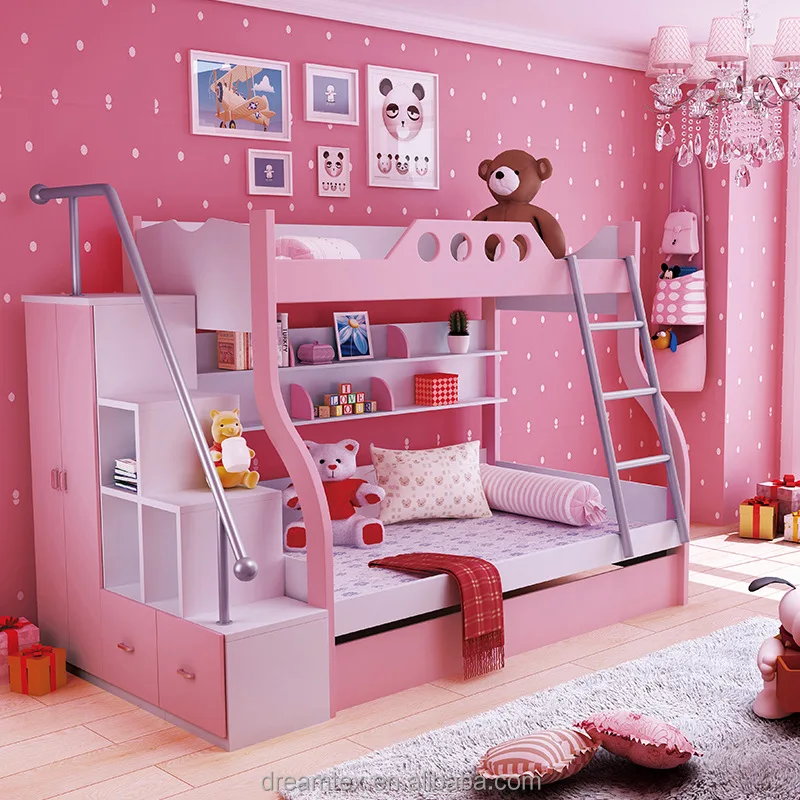 رائجة البيع الاطفال سرير بطابقين للطفل الأطفال سرير طابقين أثاث خشبي