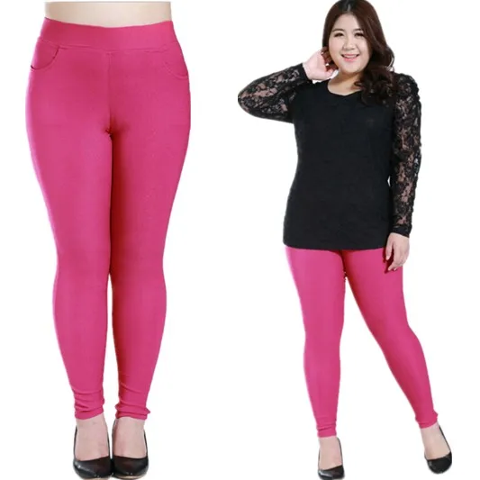 Women Plus Size leggings 5xl , Korean Solid Color Slim Elastic Thin Autumn Casual Feet Pencil Pants L-6XL Free Shipping