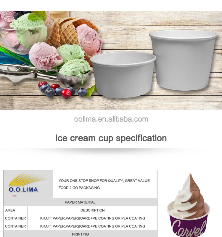 アイスクリームサンデー紙コップ、 紙のアイスクリームカップ、 プリントのアイスクリームの紙コップ仕入れ・メーカー・工場