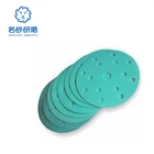 6" green Aluminum oxide abrasive hook and loop fastener sanding disc for polishing wood and metal car