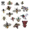 Hand made animal bee insect design sew on clothing hat bags accessories with bead rhinestone crystal appliques patch