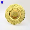 2019 wholesale award trophy plaque gold plating customized round shape plaque award souvenir plate
