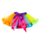 2019 Hot Kids Lovely Handmade Colorful Tutu Skirt Girls Rainbow Tulle Tutu Mini Dress Dance Bubble Skirt