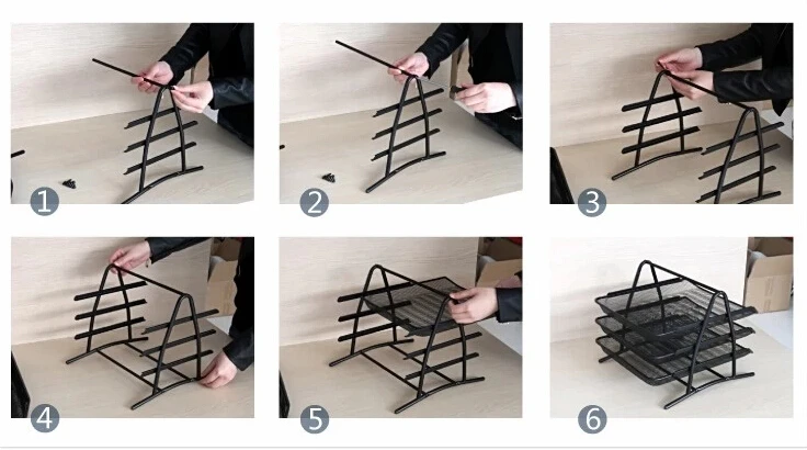 metal mesh 3 tier document tray office stationery