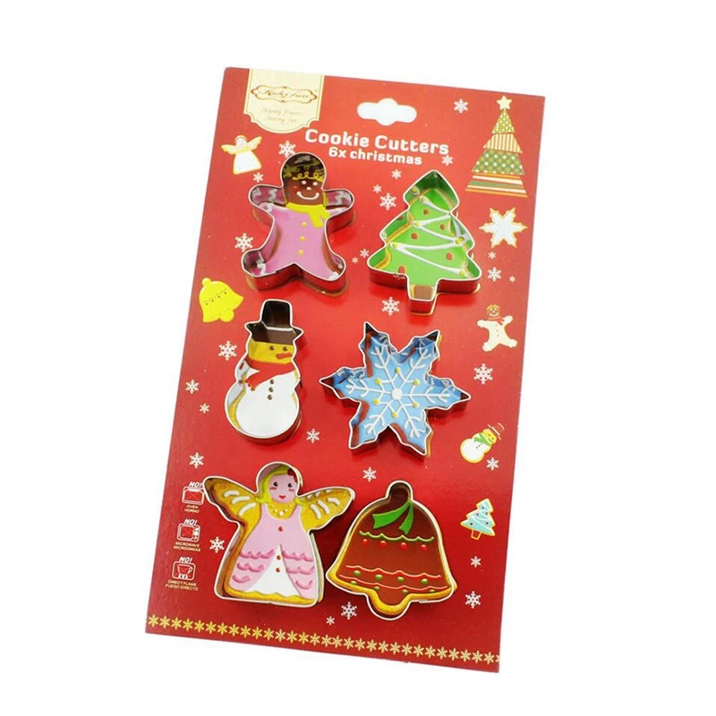 6 pieces christmas cookie cutter 3d