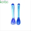 BPA free baby feeding tool mini kids silicone rubber spoon and fork set
