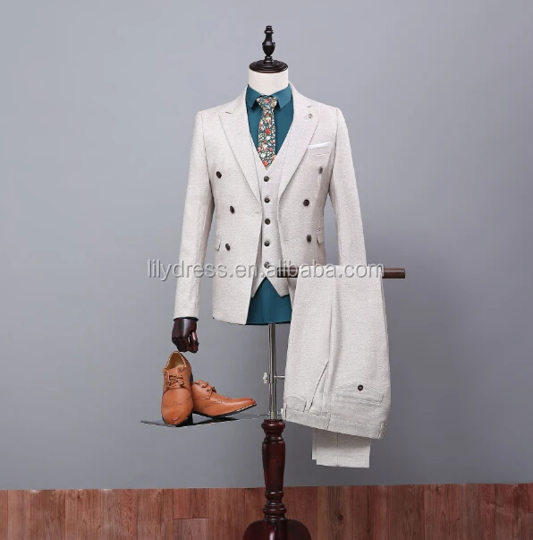 Customized Double Breasted Two Buttons Mens Formal Suit Ternos Smoking (Coat+Pants+Vest) NA01 White Man Suits, Per the request 
Customized Double Breasted Two Buttons Mens Formal Suit Ternos Smoking (Coat+Pants+Vest) NA01 White Man Suits, Per the request