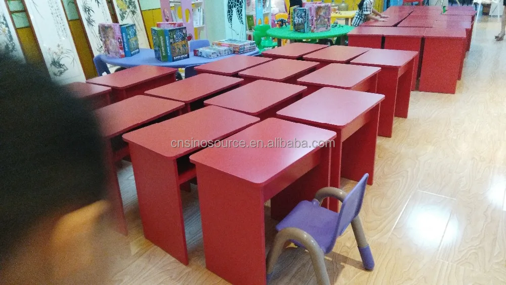 wholesale red school student desk,children study table and chair
