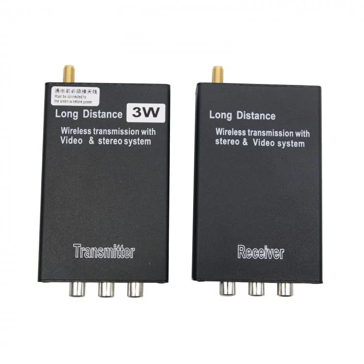 

3W 2000M Long Distance Wireless Audio Video TX&RX Set 2.4g 8ch Transmitter and Receiver, Black