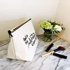 customized small zipper woman makeup canvas cosmetic bag with logo