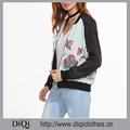 New arrival Top fashion design wholesale women Contrast Embroidered Organza Bomber Jacket