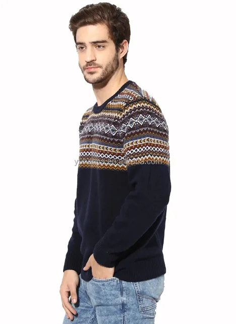 fashion handsome full sleeves round neck regular custom pattern