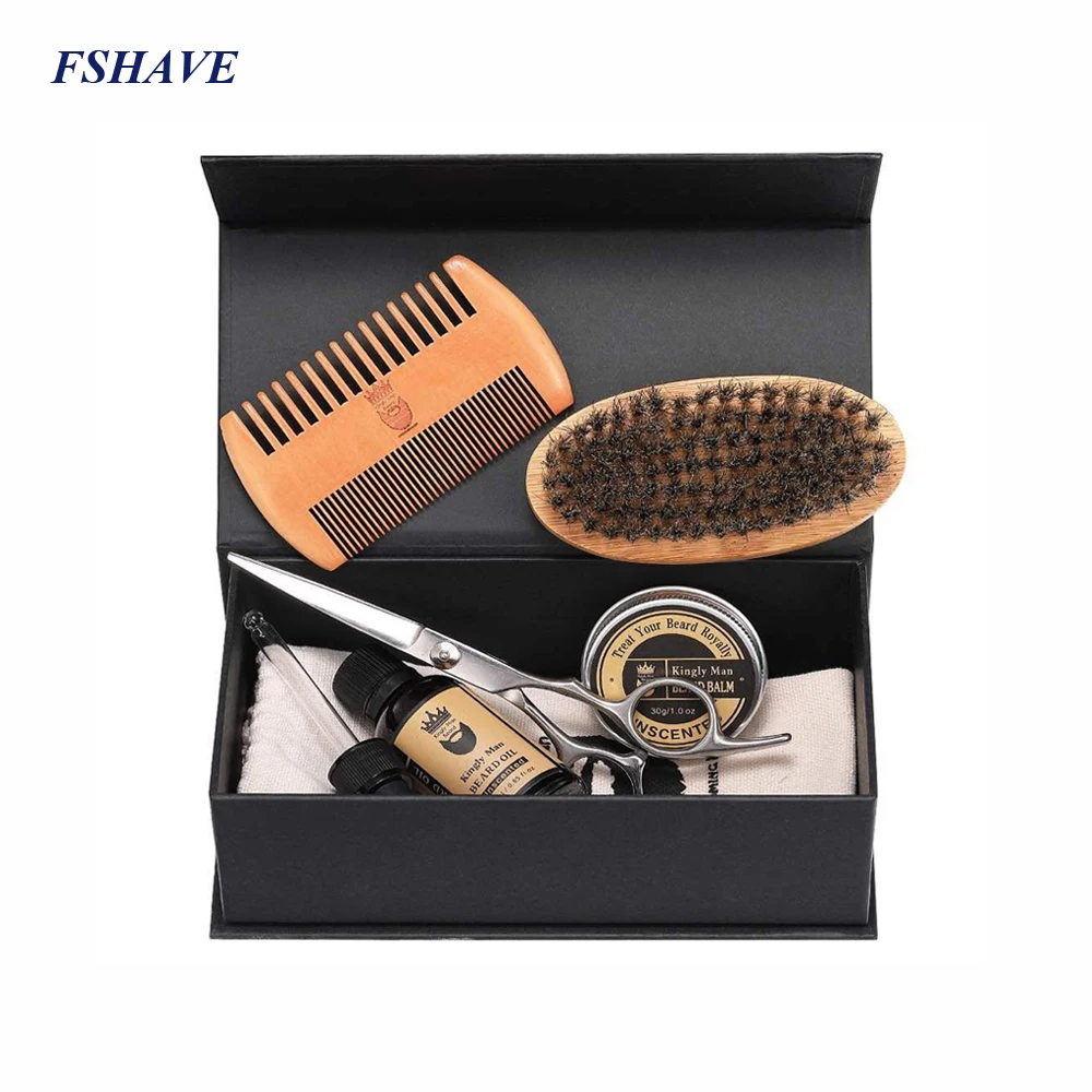 great beard grooming gift kit with dual action pear wood comb