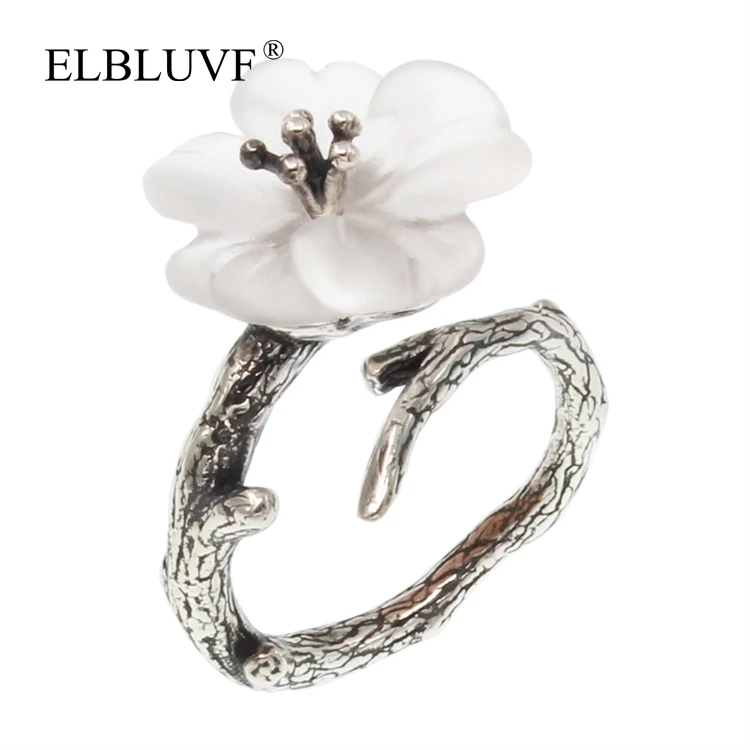 ELBLUVF 925 Sterling Silver Natural Rock Crystal Gemstone Petal Flower Ring Jewelry Adjustable Size, Antic silver
ELBLUVF 925 Sterling Silver Natural Rock Crystal Gemstone Petal Flower Ring Jewelry Adjustable Size, Antic silver