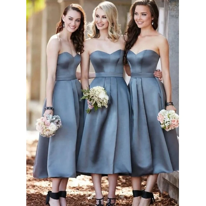 Satin Women A-line Discount Grey Bridesmaid Dresses
Satin Women A-line Discount Grey Bridesmaid Dresses