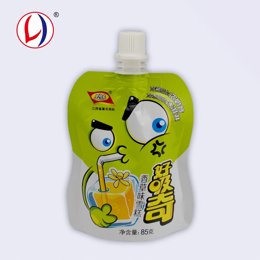 Custom Printed Packing Material Child Proof Squeeze Ice Cream Bag With Suction