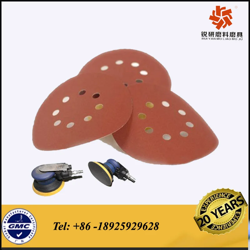 Red round wooden grinding aluminum oxide red sanding disc