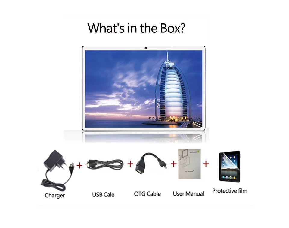 Tablet PC package contains what accessories