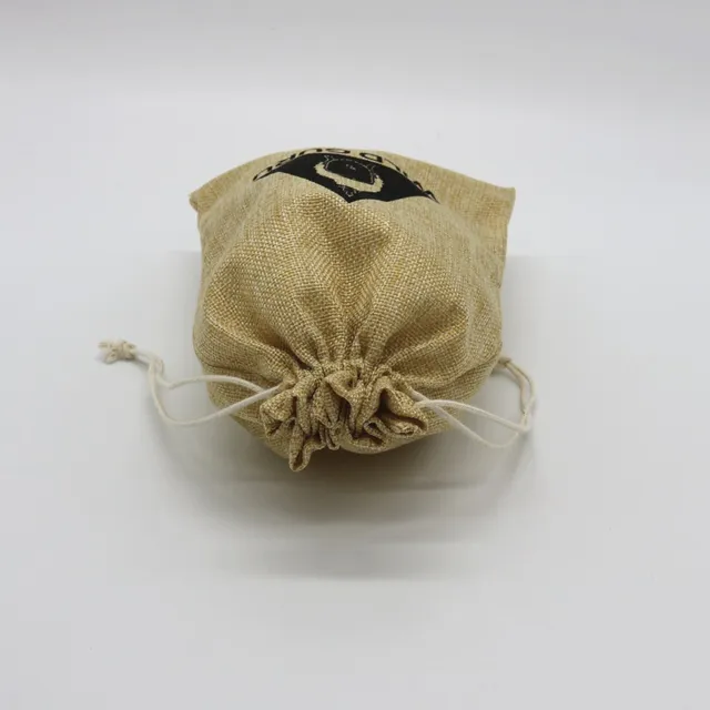promotional natural burlap linen drawstring pouch custiomized