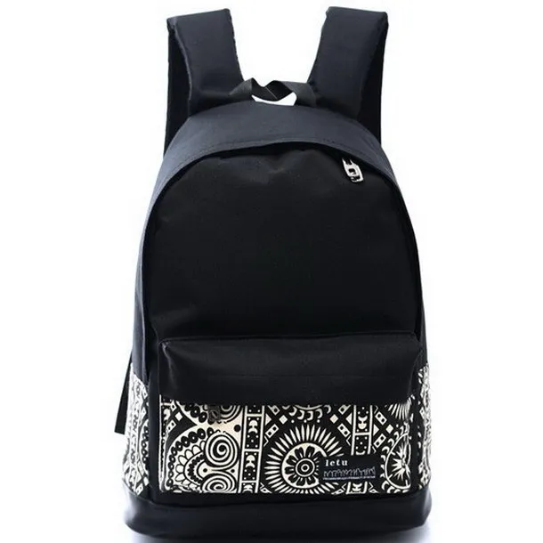 Hot 2015 Fashion Printing Women Men's Canvas Backpack Printed School Bag For Boy Girl Teenagers Casual Travel Mochila Rucksack