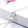 Beautiful 925 Silver Bracelet Double C with Bling Zircon Diamond for Girls and Women