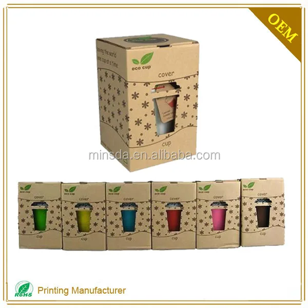various design coffee mug in gift box paper with logo printing
