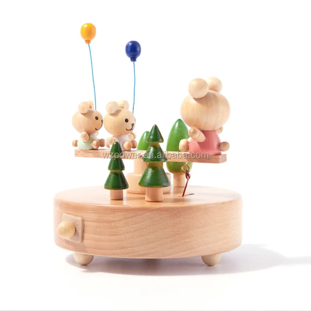 custom made gift wooden music box with custom melody
