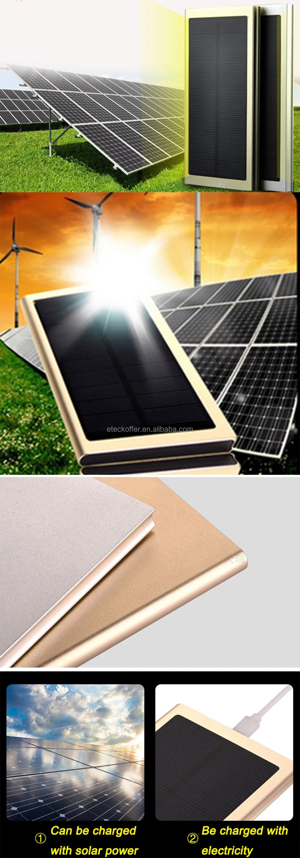 New 20000 mAh Solar Power Bank Waterproof Phone External Battery Solar Charger Power Bank - ANKUX.COM