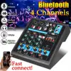 Mini 4 Channels USB Portable Mixer bluetooth MP3 Live Studio Audio DJ Sound Mixing Console Karaoke Computer 48V Phantom Power