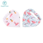Happyflute 2019 New Design 100% Cotton Baby Bandana Bib Organic Absorbent Baby Drool Bibs 6 Pieces One Set Plain Baby Bibs