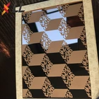 Golden color mirror etched decorative stainless steel sheet