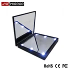 Personalized Square small led lighted plastic pocket mirror for men