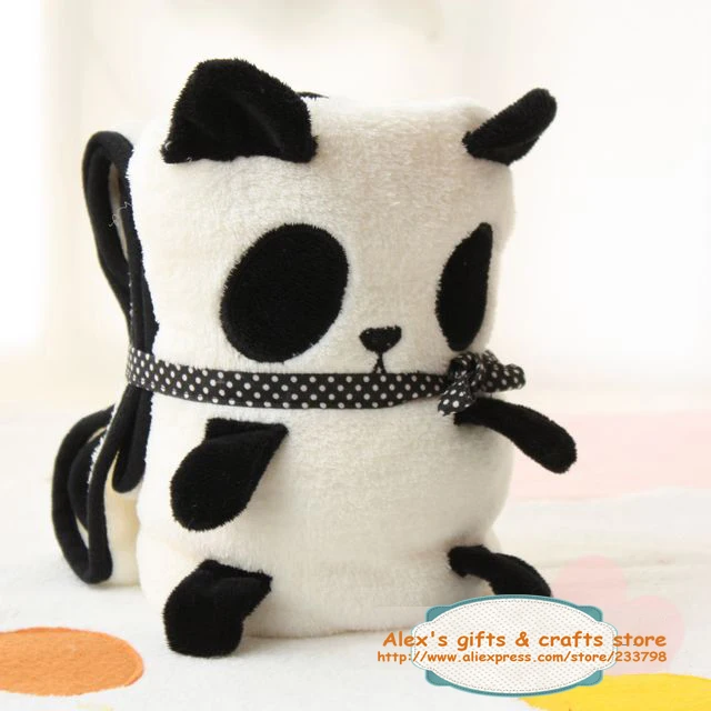 Cute soft cartoon animal smiling panda air condition/home/car/ traveling small rolling blanket, creative birthday gift for child
Cute soft cartoon animal smiling panda air condition/home/car/ traveling small rolling blanket, creative birthday gift for child