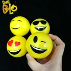 China Factory Fun Emoji Light Up LED Rubber Ball for Party Favor