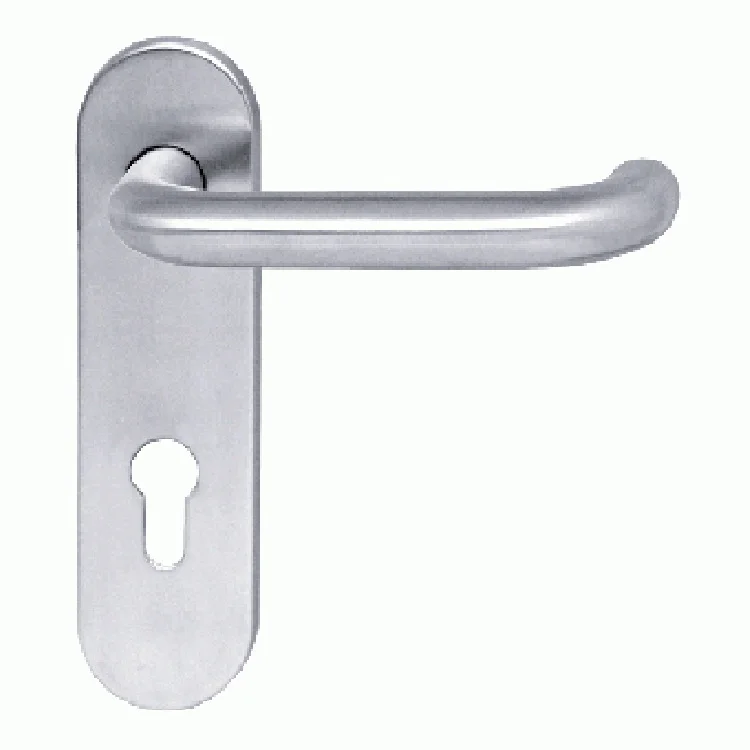 Stainless Steel Fireplace Interior Tube Lever Door Handles On