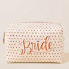 Pink dot bride PVC hot stamp premium makeup cosmetic bag