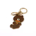 Modem design custom beautiful gold small bear key chain