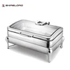 Hotel Banquet Electric Food Warmer Oblong Induction Chafing Dish with Stainless Steel Buffet Tray & Glass Lid
